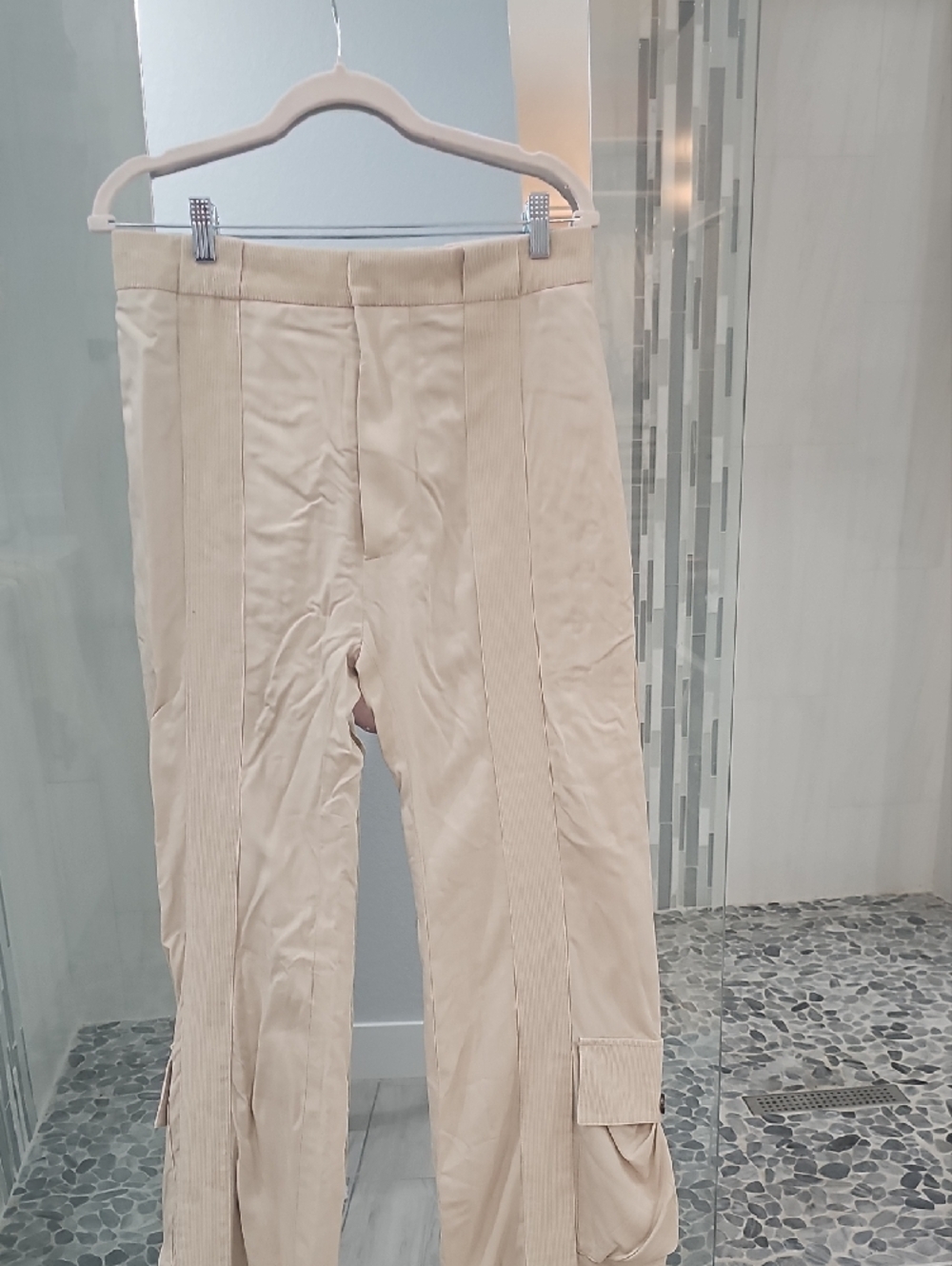 Bottega Veneta Light Beige Rib-Cargo Pant